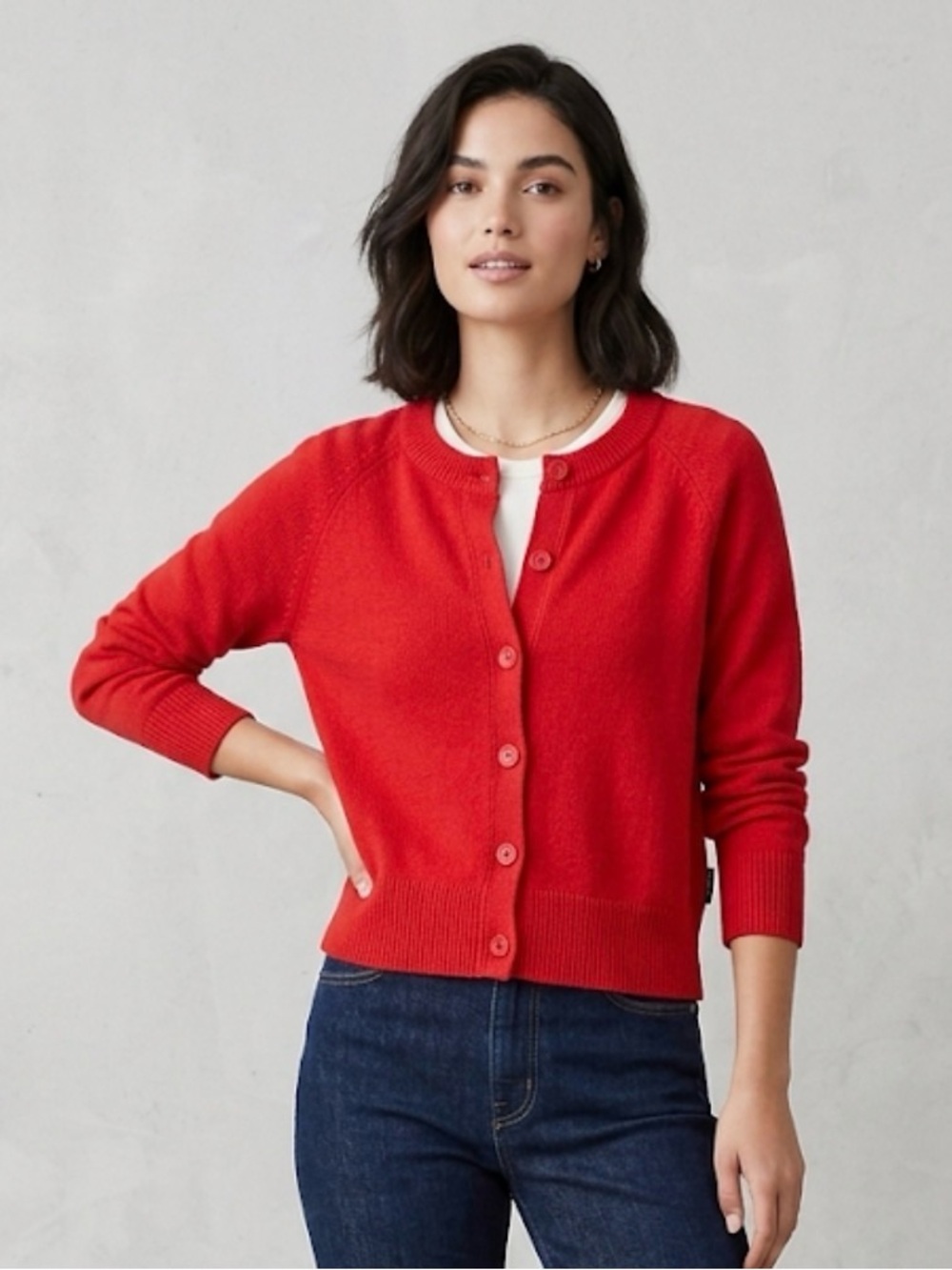 Calvin Klein Red Button-Up Cardigan
